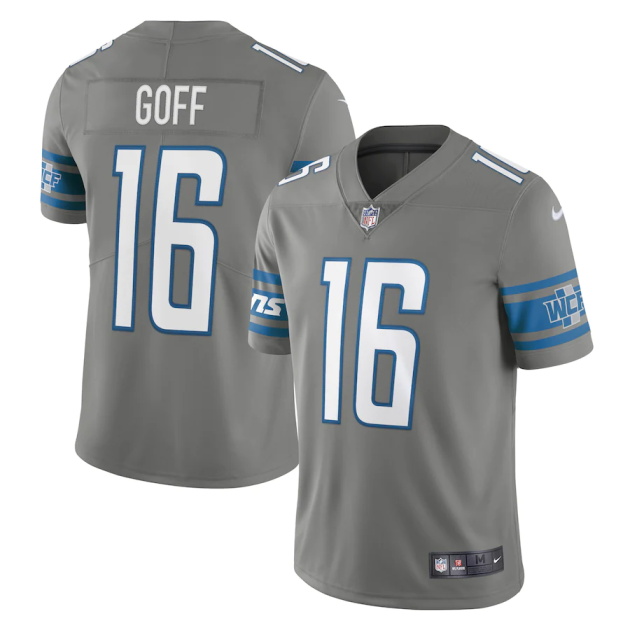 mens nike jared goff steel detroit lions alternate vapor limited jersey